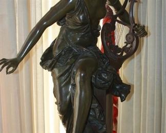 19th Century Bronze sculpture by Albert Ernest Carrier-Belleuse (1824-1887) - "Le Melodie"  31" tall  asking $6,495