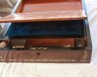 Antique Portable Writing Desk/Box with mother of pearl inlaid - Asking $150.00