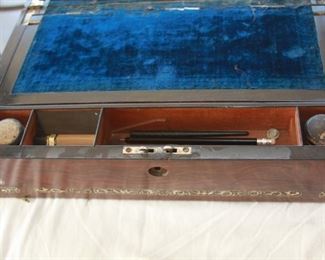 Antique Portable Writing Desk/Box with mother of pearl inlaid - Asking $150.00