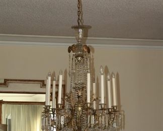 Vintage French Crystal Brass Chandelier - Asking $1,450.00