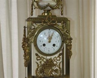 antique 19 c. brass marble clock - Asking $495