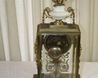 antique 19 c. brass marble clock - Asking $495