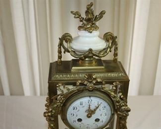 antique 19 c. brass marble clock - Asking $495
