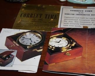 Hamilton model 22 mounted Marine Chronometer with box and papers - Asking $750