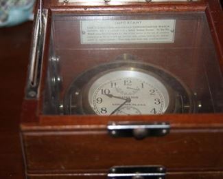 Hamilton model 22 mounted Marine Chronometer with box and papers - Asking $750
