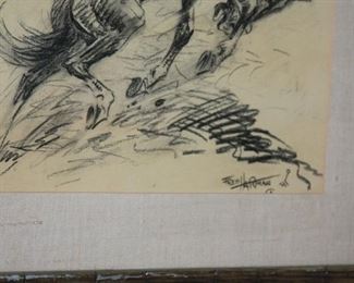 Bronco Buster (Ink on paper) by Fred Harman Jr. - 13" x 15" - asking $595.