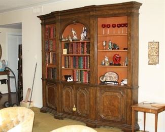 Baker Furniture 3-section bookcase - overall size 88"t, 100"w, 17"d - $1850