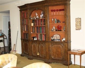 Baker Furniture 3-section bookcase - overall size 88"t, 100"w, 17"d - $1950