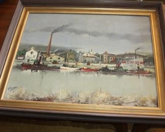 vintage oil painting on canvas - signed G. Ferro - $ 450