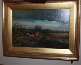 small vintage oil painting on board signed J. A. Fitzgerald - $950 