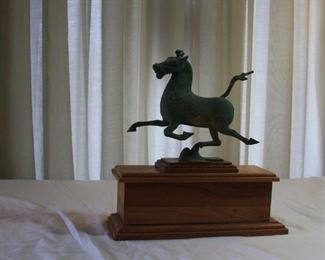 Han Dynasty bronze horse 200BC-200AD - 6 1/2" tall 7 3/4" wide - Asking $750