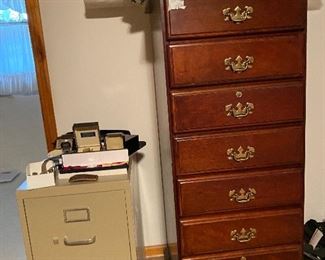 File cabinets. The tall one has 4 drawers