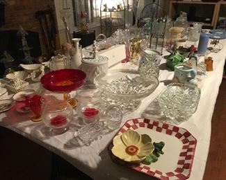 Crystal bowls, candle holders, wedge wood oh my!!