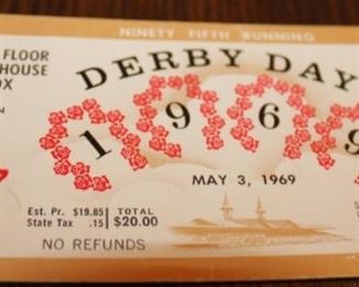 KENTUCKY DERBY 1969 TICKET STUB = FIRST FLOOR CLUB HOUSE