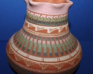  Navajo Pottery Signed Vase signed BW Navajo