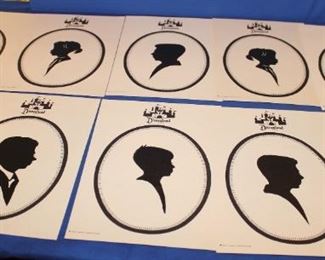 DISNEYLAND SILHOUETTES SET OF 10 - SIDE PROFILE BOTH LEFT & RIGH SAME PEOPLE