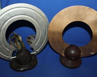 Two Vintage Round Loop Blade Space Age TV Antenna