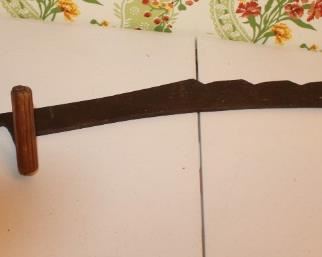 Antique Farmers Hay Knife or Saw - 2 Handle