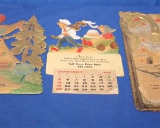 3 Vintage Die Cut Calendar Top Germany Detailed