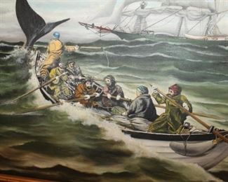Pirate's Harpooning a Whale Painting