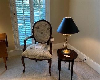 Antique small drop leaf & Queen Anne style chair 