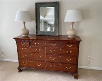 Hickory Chair Co. Mahogany Chipoendale style dresser 