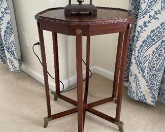 Unique mahogany and brass side table 