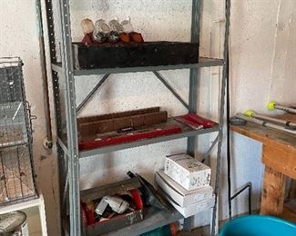 Garage items and shelving