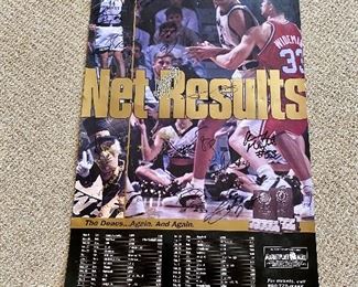Signed Tim Duncan #21 Wake Forest poster from 1996 season 