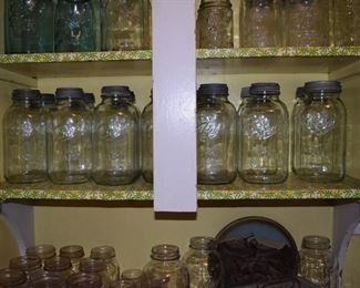 MANY Vintage Canning Jars; Ball Mason, Kerr, Drey and more