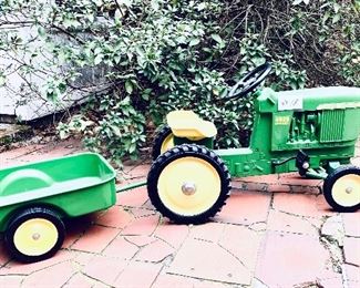 JOHN DEERE PEDAL CAR TRACTOR AND CART     $ 375. FIRM
