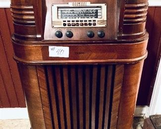 Antique Philco radio 
25W 40.5 H 12 D 
$170