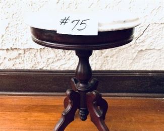 Small marble top side table 
Small chip see photos. 
14 W 19 H 
$110
