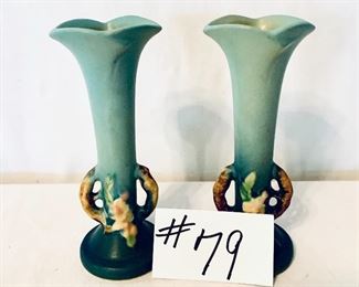 Pair of Roseville bud vases 
 7.5 T
$38