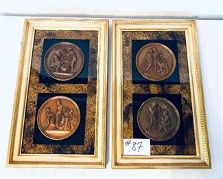Pair of MCM medallion art pieces 
12.5 w 20.5T
$85