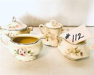 Two cream and sugar sets. 
Lot $32
One is chipped 