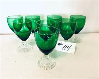 Anchor hocking green glass set of 8 
5.5 inches tall $45