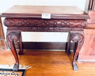 Small wood carved table 
36w 31.5h 18d
$165
