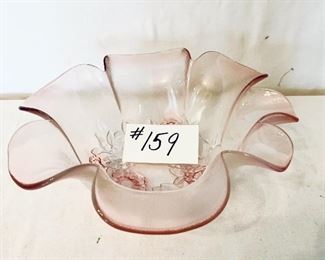 Pink ruffled bowl. 9.5 w 
$28