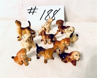 Set of 10 mini resin dogs 
$30