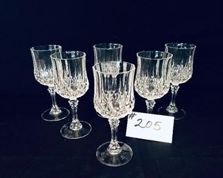 Six wine glasses 
6.5 inches tall $25
