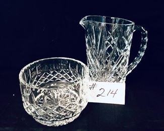 A -lead crystal bowl 6 inches wide $25 
B- lead crystal picture 8 inches tall $30