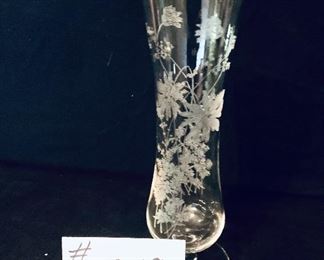Small etched vase 
9 inches tall $15