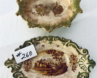 Two plates
A- C & W shuffle bottom Preston platter 11L $ $40 
B- vintage Platter made in Italy $49