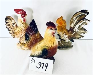 Set of three vintage chickens 
6 to 8 inches tall $40