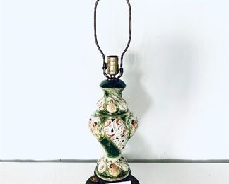 Capidomonte style lamp
 must rewire rust on the base 
28 inches tall $85