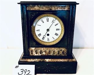 French time only marble clock 9.5 wide 12 tall $140 No key