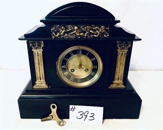 French marble clock 
13 wide 12 tall $200