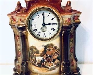 New Haven porcelain clock not working 13 wide 16 tall $100