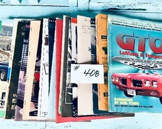 22 old car manuals and magazines $20